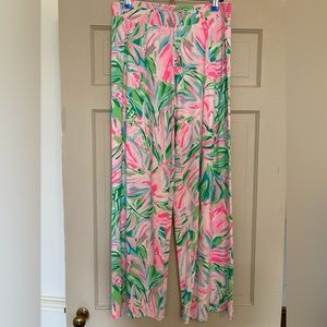 Lilly Pulitzer NWT Lorena Breezy Palazzo Pants in Croc My World Size Large